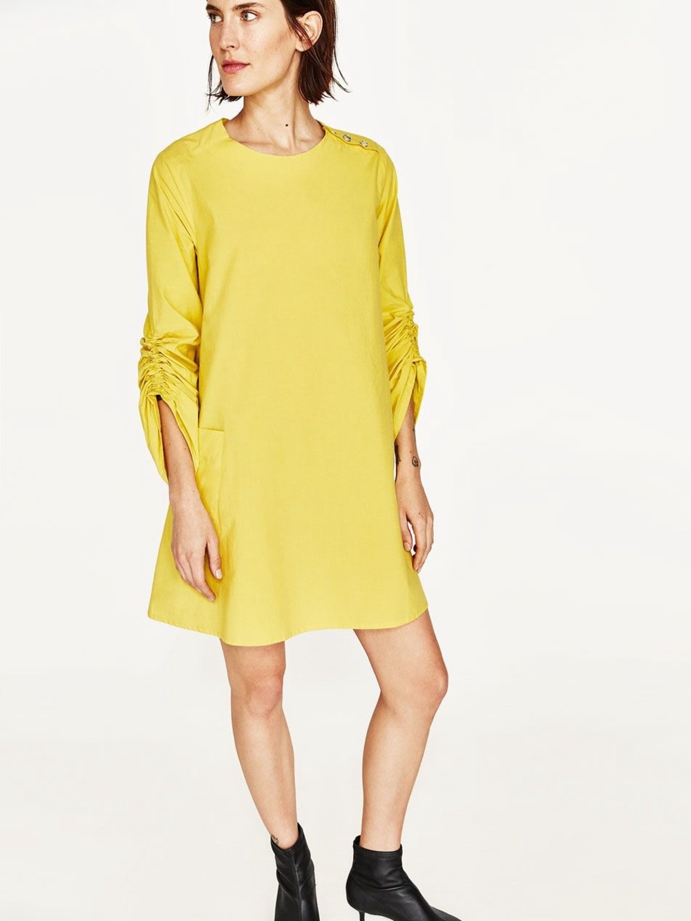 Zara Basic Yellow tunic dress